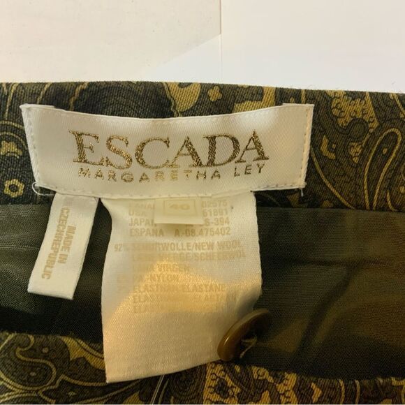 ESCADA Pull-On Paisley Skirt Size 40 Multicolor wool blend - Picture 8 of 10